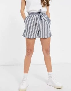 Y.A.S. Carbi Tie Waist Stripe Shorts In Multi For Women Star White -Women's Y.A.S Sales Shop unnamed file 1974