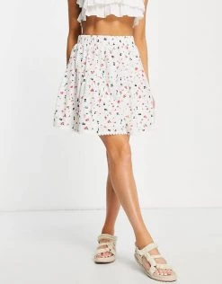 Y.A.S Tiered Mini Skirt Co-ord In White Print For Women White Floral 8 Y.A.S Tiered Mini Skirt Co-ord In White Print For Women White Floral -Women's Y.A.S Sales Shop unnamed file 1983