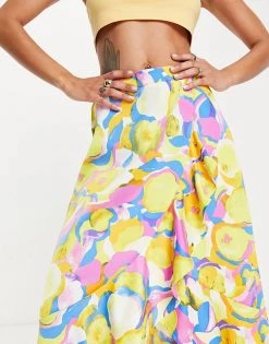 Y.A.S Midi Wrap Skirt In Bright Abstract Print For Women Multi -Women's Y.A.S Sales Shop unnamed file 1988