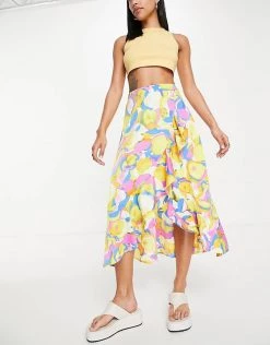 Y.A.S Midi Wrap Skirt In Bright Abstract Print For Women Multi -Women's Y.A.S Sales Shop unnamed file 1989