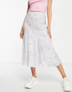 Y.A.S Midi Skirt In Pink & Blue Print For Women -Women's Y.A.S Sales Shop unnamed file 1993