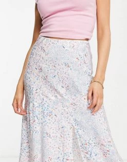 Y.A.S Midi Skirt In Pink & Blue Print For Women -Women's Y.A.S Sales Shop unnamed file 1994