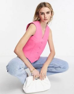 Y.A.S Tailored Waistcoat And Mini Skirt Suit Co-ord In Pink