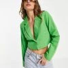 Y.A.S Exclusive Tailored Cropped Linen Blazer And Midi Skirt In Green -Women's Y.A.S Sales Shop unnamed file 2000