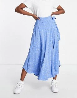 Y.A.S Wrap Midi Skirt In Blue Floral Print For Women Esla Aop -Women's Y.A.S Sales Shop unnamed file 2024