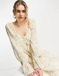 Y.A.S Exclusive Plisse Midi Dress With Tiering In Neutral Animal Print For Women Multi -Women's Y.A.S Sales Shop unnamed file 207