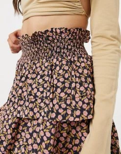 Y.A.S Tiered Mini Skirt Co Ord In Black Floral For Women -Women's Y.A.S Sales Shop unnamed file 2075