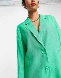 Y.A.S Tailored Blazer Co-ord In Green For Women Mid Green -Women's Y.A.S Sales Shop unnamed file 2115