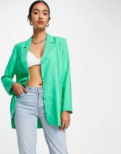 Y.A.S Tailored Blazer Co-ord In Green For Women Mid Green -Women's Y.A.S Sales Shop unnamed file 2116