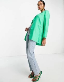 Y.A.S Tailored Blazer Co-ord In Green For Women Mid Green -Women's Y.A.S Sales Shop unnamed file 2117