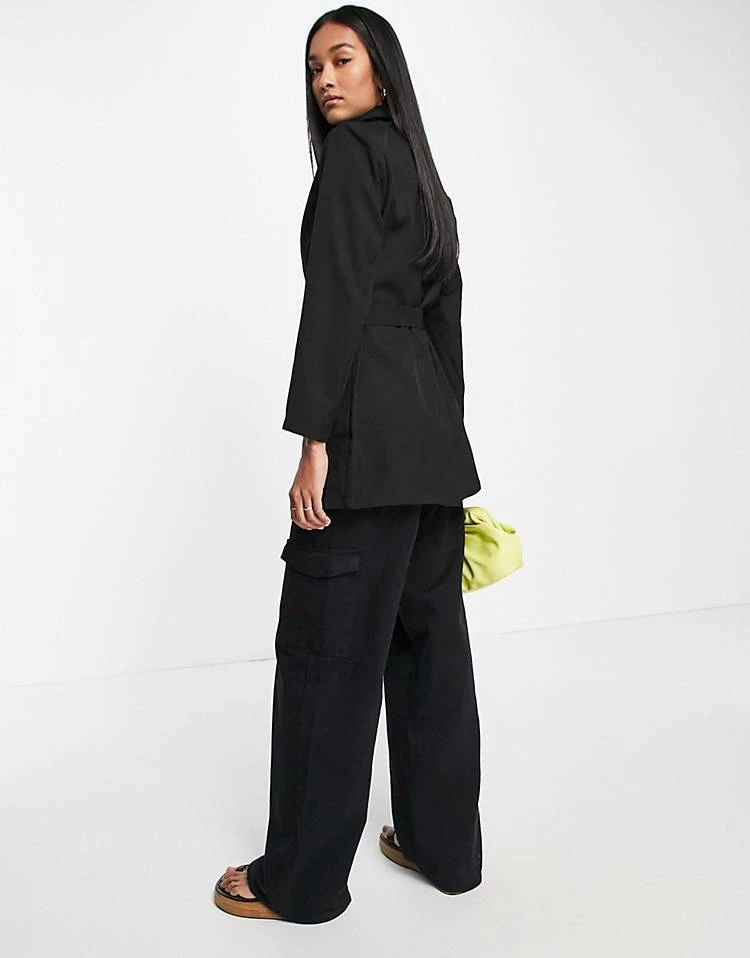 Y.A.S Belted Longline Blazer Co-ord In Black For Women 4 Y.A.S Belted Longline Blazer Co-ord In Black For Women - Image 2