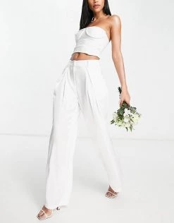 Y.A.S Bridal Satin Blazer And Trouser Co-ord In White -Women's Y.A.S Sales Shop unnamed file 2140