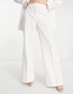 Y.A.S Bridal Blazer And Wide Leg Trouser Co-ord In White