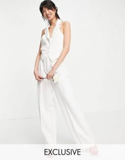 Y.A.S Exclusive Bridal Tailored Waistcoat Co-ord In White For Women