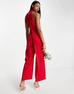 Y.A.S Bridesmaid Halterneck Jumpsuit In Red For Women -Women's Y.A.S Sales Shop unnamed file 22