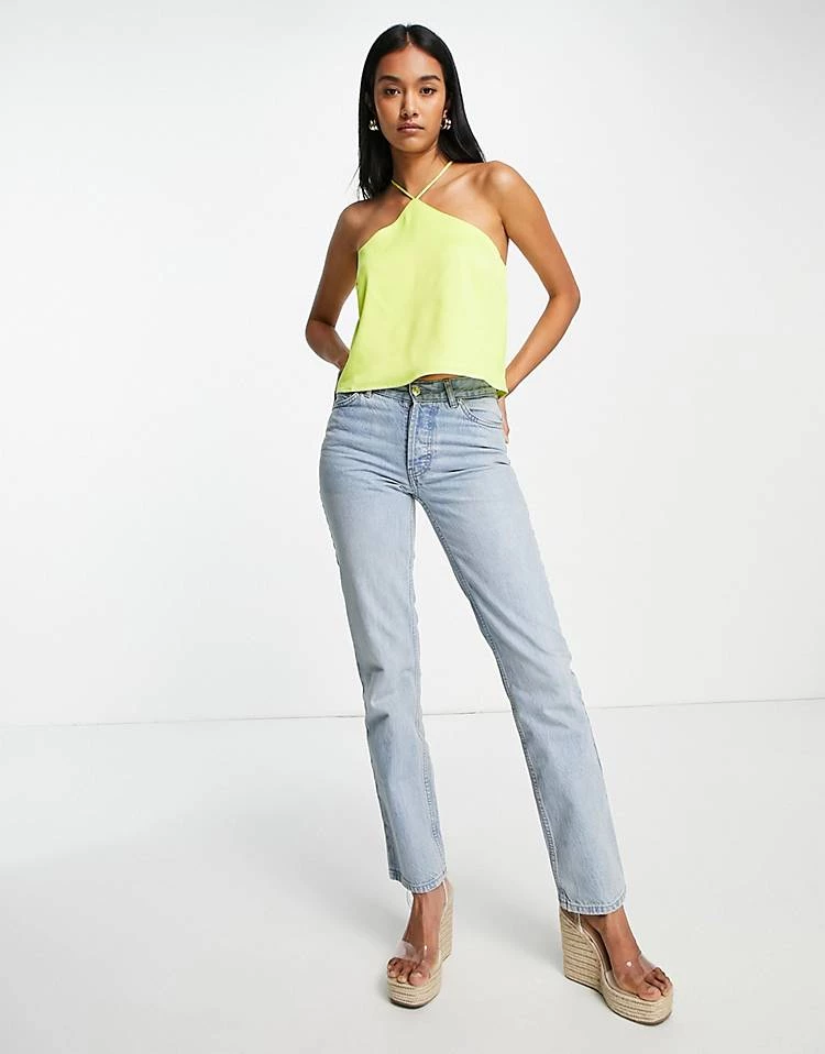 Y.A.S Halter Neck Satin Top Co-ord In Yellow For Women Lemon Tonic 6 Y.A.S Halter Neck Satin Top Co-ord In Yellow For Women Lemon Tonic - Image 4