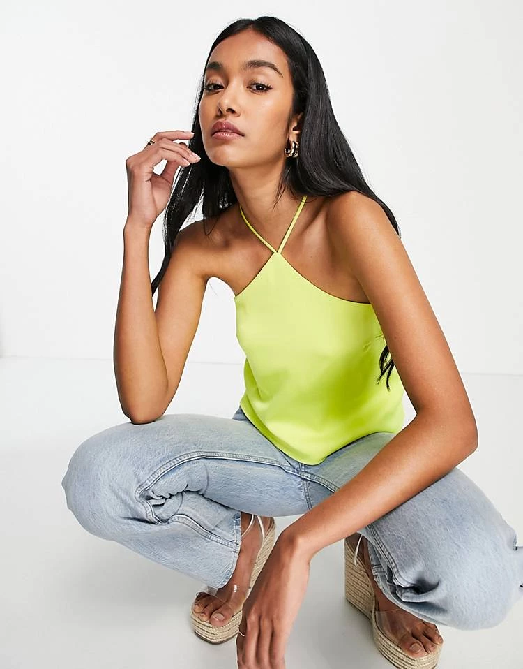 Y.A.S Halter Neck Satin Top Co-ord In Yellow For Women Lemon Tonic 7 Y.A.S Halter Neck Satin Top Co-ord In Yellow For Women Lemon Tonic - Image 5