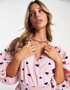 Y.A.S Woven Blouse With Puff Sleeve In Pink For Women Pink Heart 9 Y.A.S Woven Blouse With Puff Sleeve In Pink For Women Pink Heart -Women's Y.A.S Sales Shop unnamed file 2257