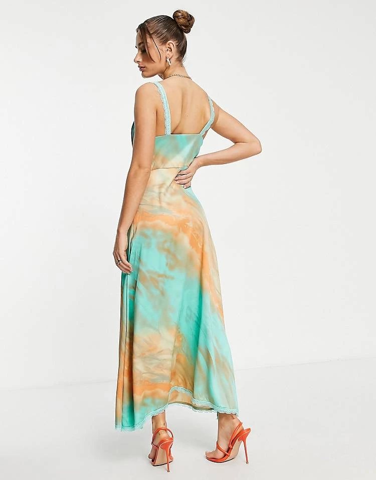 Y.A.S Exclusive Maxi Cami Dress In Cloudy Blue And Orange Tie Dye For Women Multi 4 Y.A.S Exclusive Maxi Cami Dress In Cloudy Blue And Orange Tie Dye For Women Multi - Image 2