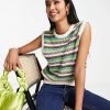 Y.A.S Crochet Co-ord Tank In Multi Stripe For Women Green Stripe 1 Y.A.S Crochet Co-ord Tank In Multi Stripe For Women Green Stripe -Women's Y.A.S Sales Shop unnamed file 2265