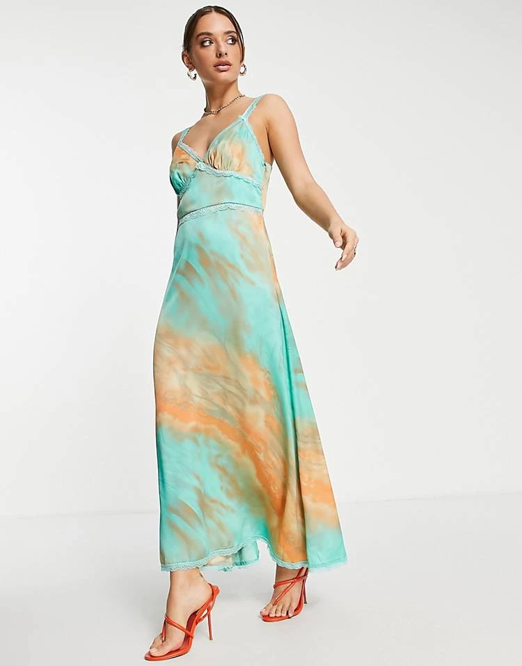 Y.A.S Exclusive Maxi Cami Dress In Cloudy Blue And Orange Tie Dye For Women Multi 6 Y.A.S Exclusive Maxi Cami Dress In Cloudy Blue And Orange Tie Dye For Women Multi - Image 4