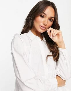 Y.A.S Tiered Shirt In White For Women 9 Y.A.S Tiered Shirt In White For Women -Women's Y.A.S Sales Shop unnamed file 2302