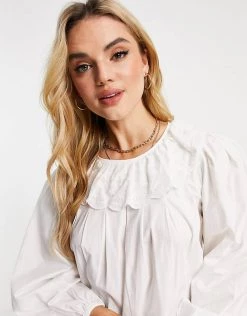 Y.A.S Organic Cotton Poplin Top With Collar Detail For Women White 9 Y.A.S Organic Cotton Poplin Top With Collar Detail For Women White -Women's Y.A.S Sales Shop unnamed file 2347