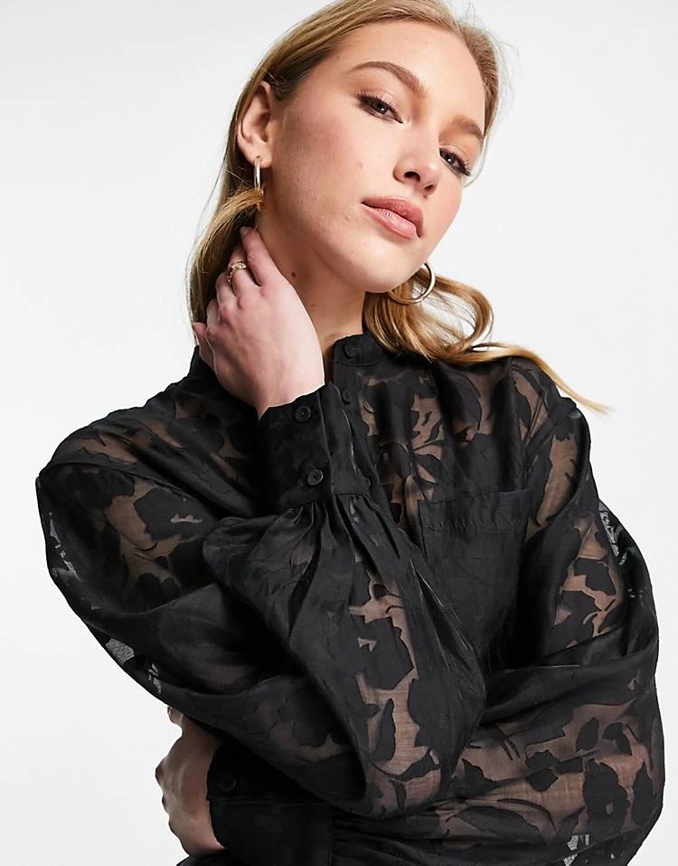 Y.A.S Lace Oversized Shirt In Black For Women 3 Y.A.S Lace Oversized Shirt In Black For Women
