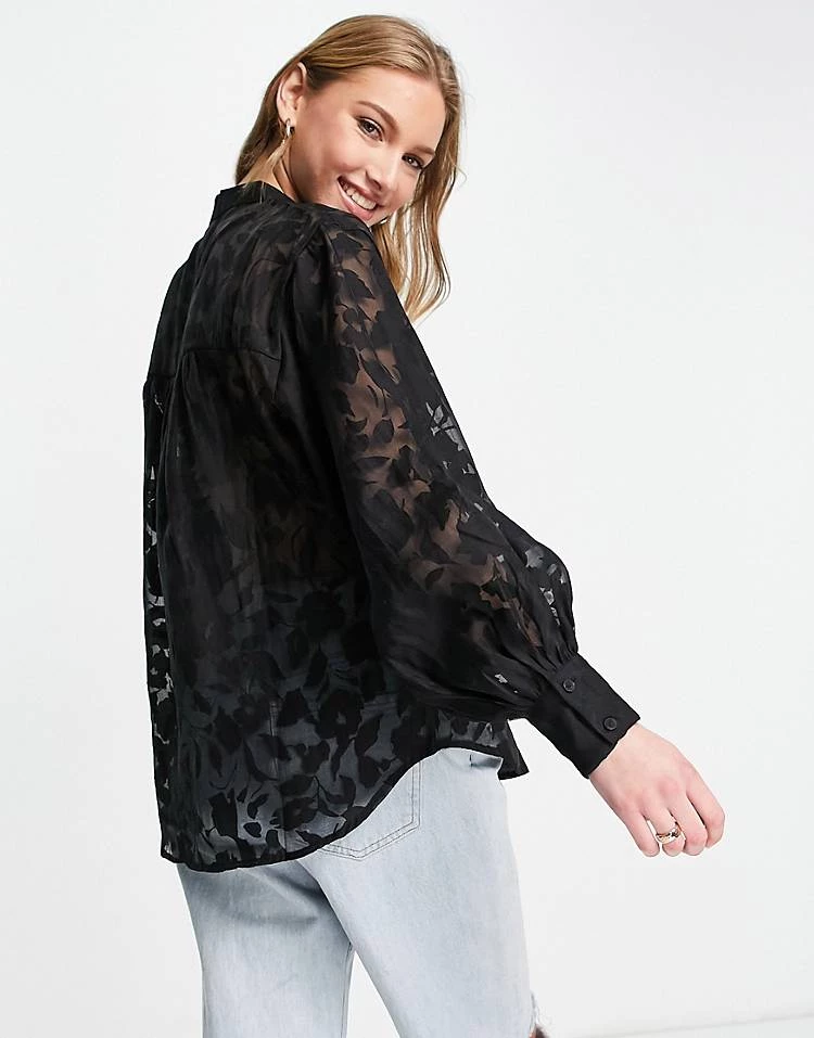 Y.A.S Lace Oversized Shirt In Black For Women 4 Y.A.S Lace Oversized Shirt In Black For Women - Image 2