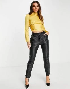 Y.A.S Satin Top With Open Back Detail In Yellow For Women -Women's Y.A.S Sales Shop unnamed file 2378