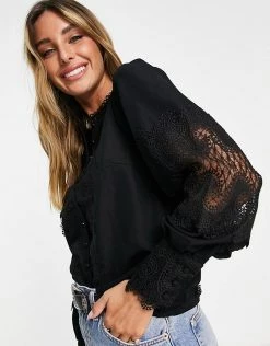 Y.A.S Lace Detail Blouse In Black For Women -Women's Y.A.S Sales Shop unnamed file 2387