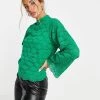 Y.A.S Lace High Neck Top Co-ord In Green For Women Jolly Green -Women's Y.A.S Sales Shop unnamed file 2395