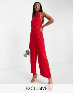 Y.A.S Bridesmaid Halterneck Jumpsuit In Red For Women -Women's Y.A.S Sales Shop unnamed file 24