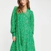 Y.A.S V-neck Mini Dress In Bright Green Print For Women -Women's Y.A.S Sales Shop unnamed file 240