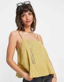 Y.A.S Button Front Cami Top In Khaki For Women 11 Y.A.S Button Front Cami Top In Khaki For Women -Women's Y.A.S Sales Shop unnamed file 2414