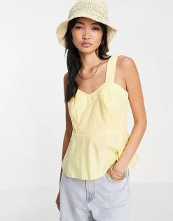 Y.A.S Organic Cotton Sleeveless Blouse In Pale Yellow For Women -Women's Y.A.S Sales Shop unnamed file 2417