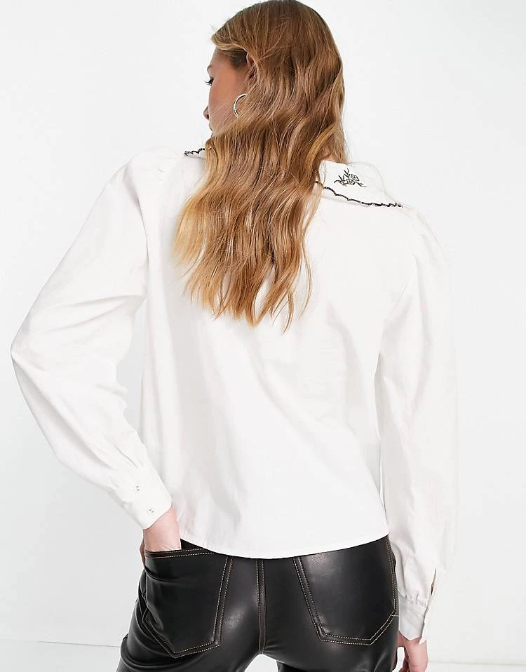 Y.A.S Shirt With Embroidered Collar In White For Women 4 Y.A.S Shirt With Embroidered Collar In White For Women - Image 2