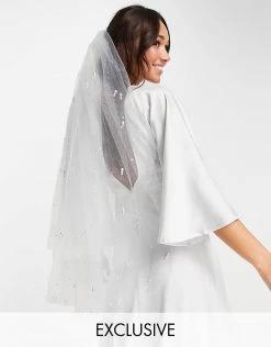 Y.A.S Bridal Exclusive Embellished Veil In White For Women