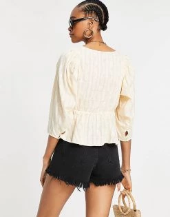 Y.A.S Organic Cotton Square Neck Blouse In Cream For Women -Women's Y.A.S Sales Shop unnamed file 2517