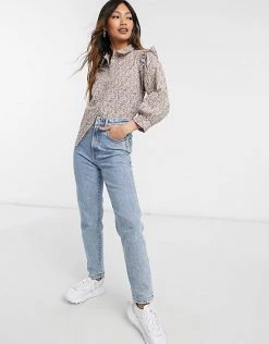 Y.A.S Shirt With Frill Shoulder In Floral Print For Women Eggnog Aop -Women's Y.A.S Sales Shop unnamed file 2533