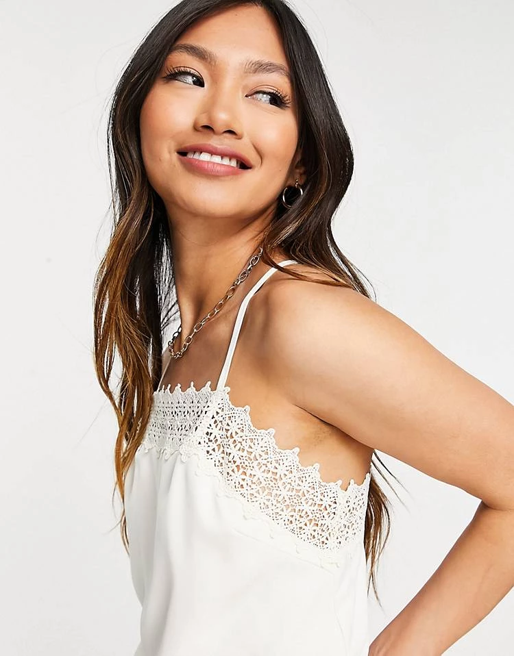 Y.A.S Recycled Cami Top With Lace Detail In Cream For Women Eggnog 5 Y.A.S Recycled Cami Top With Lace Detail In Cream For Women Eggnog - Image 3