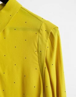 Y.A.S Shirt Co-ord With Shoulder Detail And Shirred Cuff In Lime Spot For Women Lime Spot Print -Women's Y.A.S Sales Shop unnamed file 2608