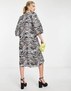 Y.A.S Smock Midi Dress In Zebra Print For Women Multi -Women's Y.A.S Sales Shop unnamed file 261