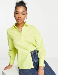 Y.A.S. Robbia Oversized Shirt In Bright Green For Women Lime Green -Women's Y.A.S Sales Shop unnamed file 2672