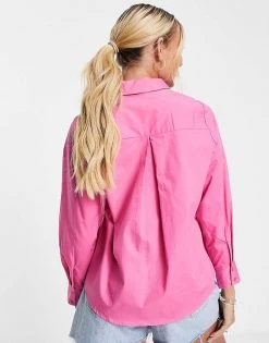 Y.A.S. Robbia Oversized Shirt In Bright Pink For Women Cotton Candy -Women's Y.A.S Sales Shop unnamed file 2678