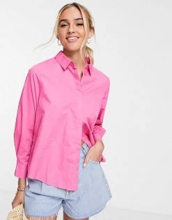 Y.A.S. Robbia Oversized Shirt In Bright Pink For Women Cotton Candy -Women's Y.A.S Sales Shop unnamed file 2679