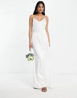 Y.A.S Bridal Jacquard Maxi Singlet Dress Co-ord In White For Women Star W Ite 10 Y.A.S Bridal Jacquard Maxi Singlet Dress Co-ord In White For Women Star W Ite -Women's Y.A.S Sales Shop unnamed file 268