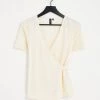 Y.A.S Lila Short Sleeve Wrap Top In Cream For Women Sandshell 2 Y.A.S Lila Short Sleeve Wrap Top In Cream For Women Sandshell -Women's Y.A.S Sales Shop unnamed file 2685