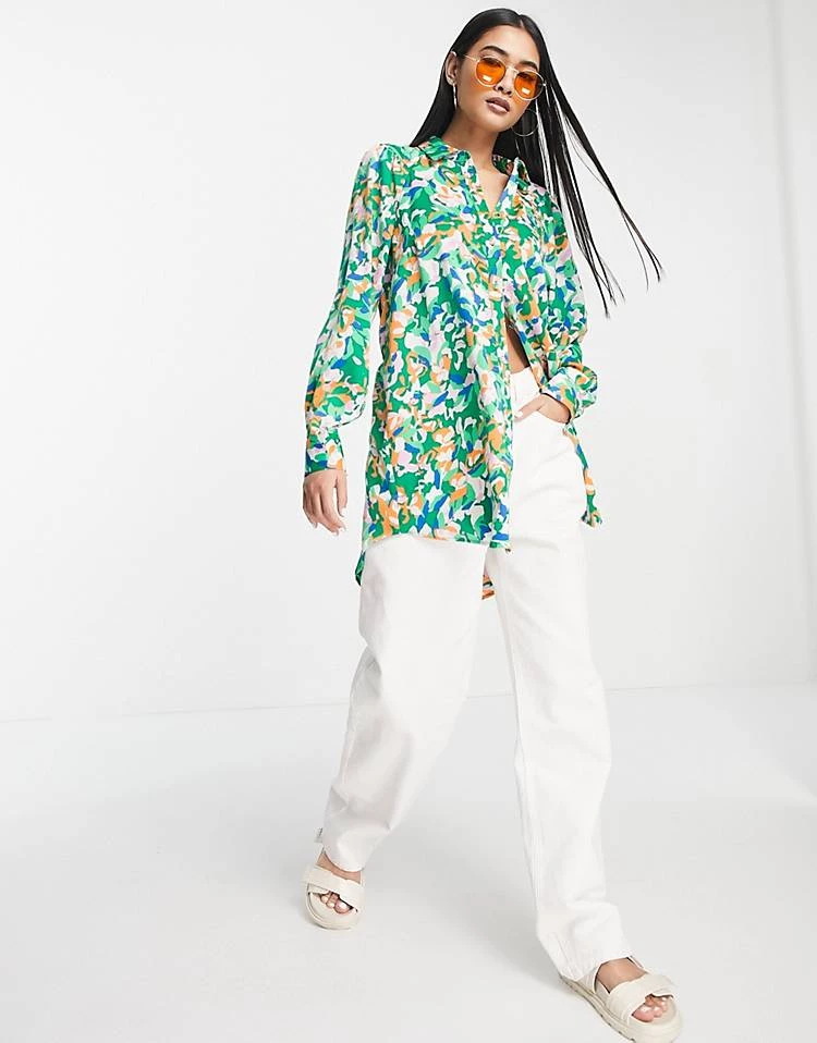 Y.A.S Co-ord Kimmie Long Shirt In Green For Women Jelly Bean 3 Y.A.S Co-ord Kimmie Long Shirt In Green For Women Jelly Bean