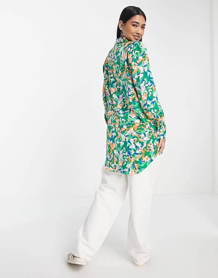 Y.A.S Co-ord Kimmie Long Shirt In Green For Women Jelly Bean 4 Y.A.S Co-ord Kimmie Long Shirt In Green For Women Jelly Bean - Image 2